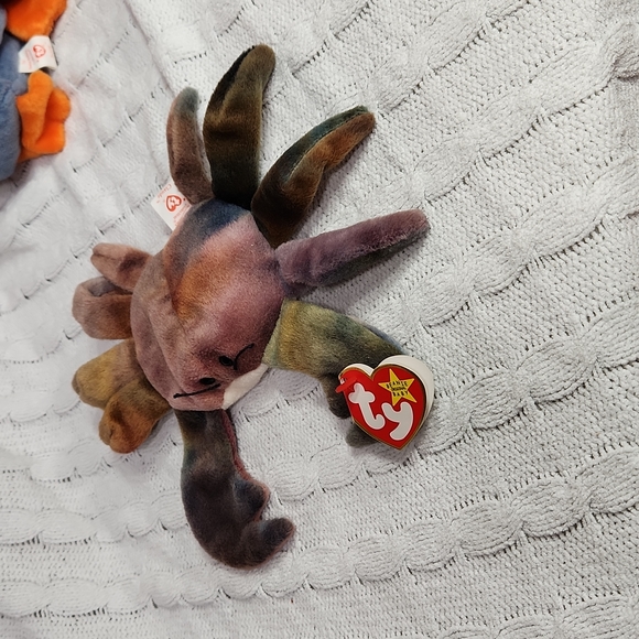 🕸Vintage Ty Beanie Baby Original Claude 1996 Tie Dye  Crab - Picture 2 of 11